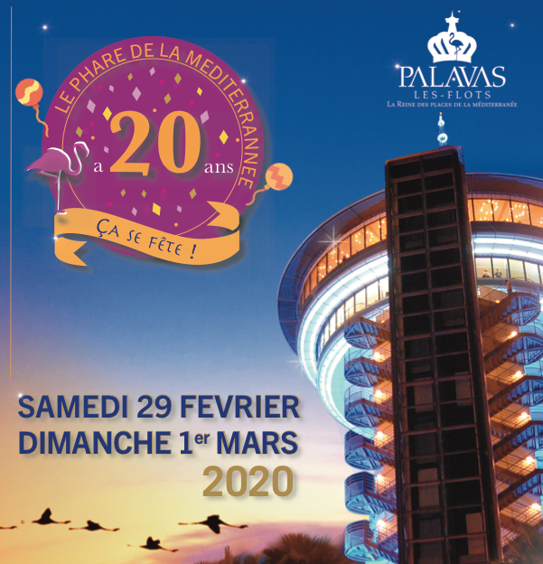 La Ville de #Palavas fêtera les 20 ans du Phare de la Méditerranée les 29 février et 1er mars avec de nombreux événements et la projection d'une vidéo réalisée pour l’occasion afin de retracer la genèse du projet qui a vu naître le Phare en l'an 2000. @jeanjean_maire