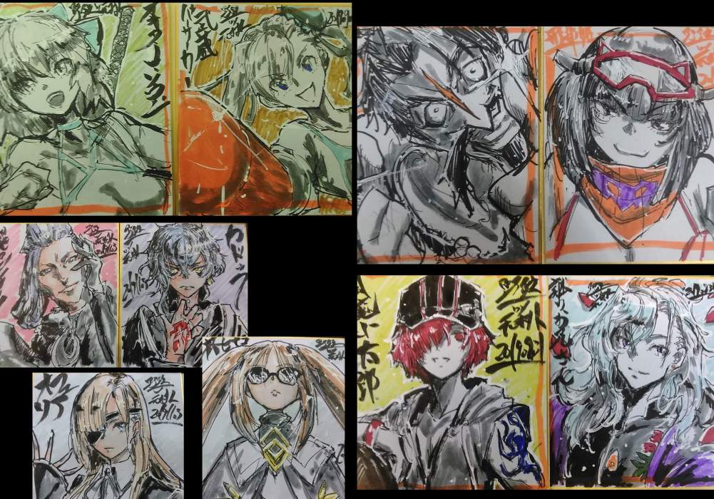 野鉄　元村人先生　直筆イラスト2枚 ○2/23スーパーコミックシティ 春コミ参加。南3ホール 「の73a野鉄