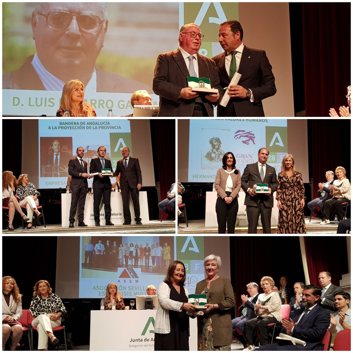 RicardoS2019's tweet photo. #Enhorabuena a todos los premiados con las #BanderaDeAndalucia de @JuntaSevilla 
Desde el Gobierno andaluz hemos querido poner énfasis en el trabajo de insignes sevillanos que, en su día a día, en su tarea cotidiana, han dignificado esta provincia. https://t.co/Cm1JnemiA6