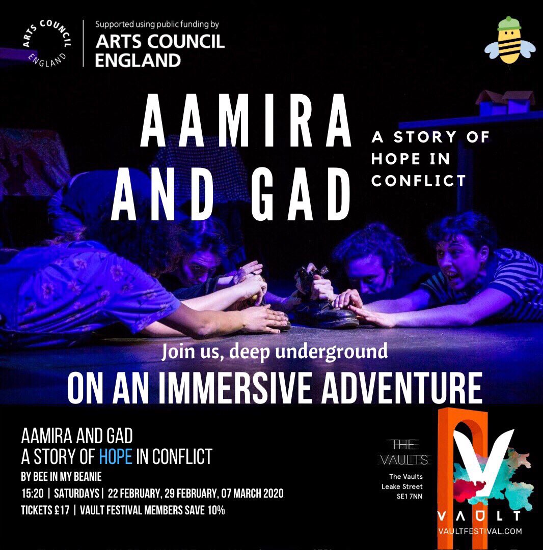 From <a href="/beeinmybeanie/">Bee in my Beanie</a>:
Catch #AamiraandGad on Saturdays 22nd, 29th Feb &amp; 7th March at 3:20pm

Step into a border conflict and join a secret society of story archavists to salvage folktales before both nations are destroyed by war

bit.ly/2SNTajC