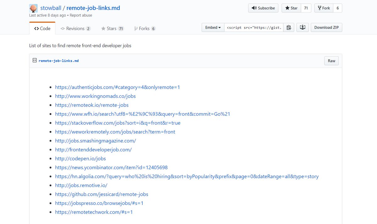 urlDev's tweet photo. List of sites to find remote Front-End jobs. 

No need to google even, all here 😄

https://t.co/h3rlQ4rfec

#100DaysOfCode #CodeNewbie #javascript #reactjs https://t.co/Sdo3zPZcjP