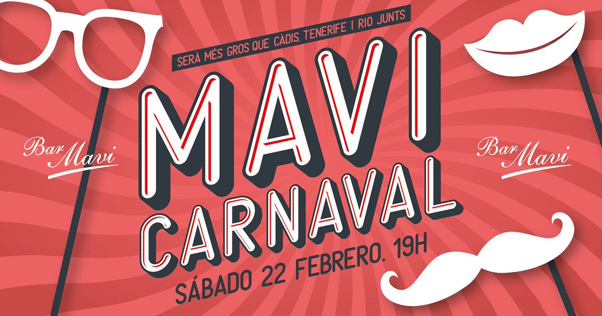 Nos vemos el sábado en el MAVI Carnaval!!! del Bar Mavi
Encantadas de aportar siempre nuestro pequeño granito de arena ;)

#nucli #mavicarnaval