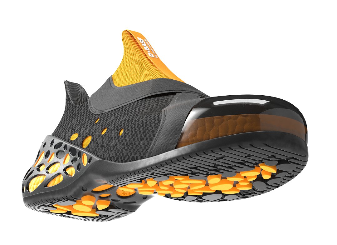 BASF's tweet image. A complete redesign of the safety shoe - that is our concept shoe "Limitless", uniting all our material innovations for the footwear industry. Meet "Limitless" until today @SimacTT (booth G40, hall 14) in #Milan: plastics-rubber.basf.com/global/en/perf… #SIMAC #SIMAC2020