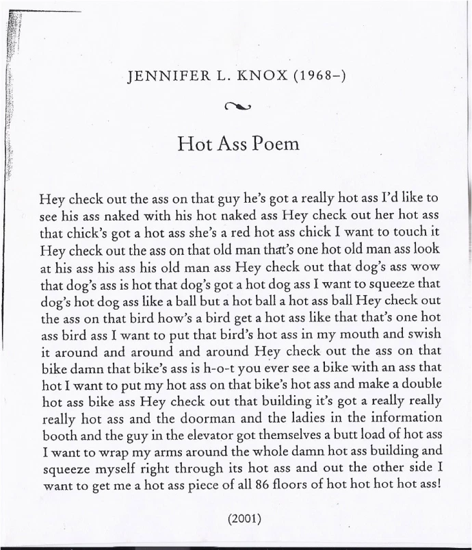 Can we have a global day of celebration for this poem by Jennifer L. Knox please?