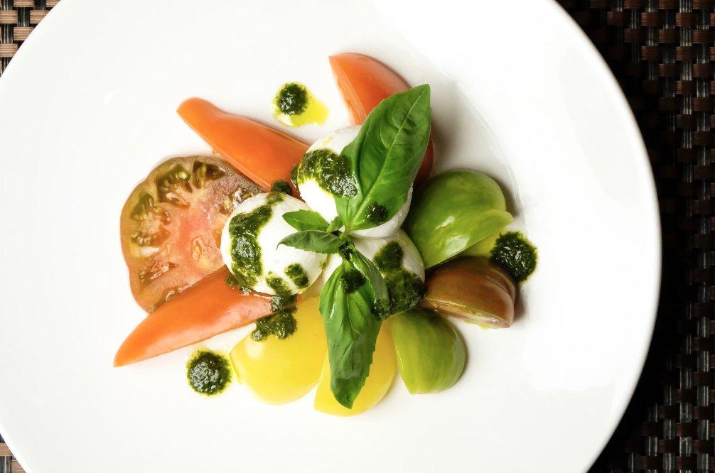 The classic Italian salad of buffalo mozzarella, vine ripened tomatoes, roasted red peppers &amp; basil oil. A little reminder of summer on a gloomy Glasgow day!