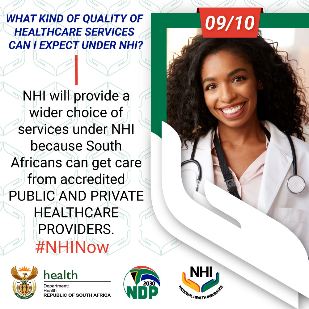 COVID_19_ZA's tweet photo. NHI will contribute to the reduction in health care costs that are currently making the health sector unsustainable. NHI seeks to address these problems by creating an efficient, sustainable, accessible and fair health care system that delivers health care services affordably https://t.co/E1ufqtcv6c