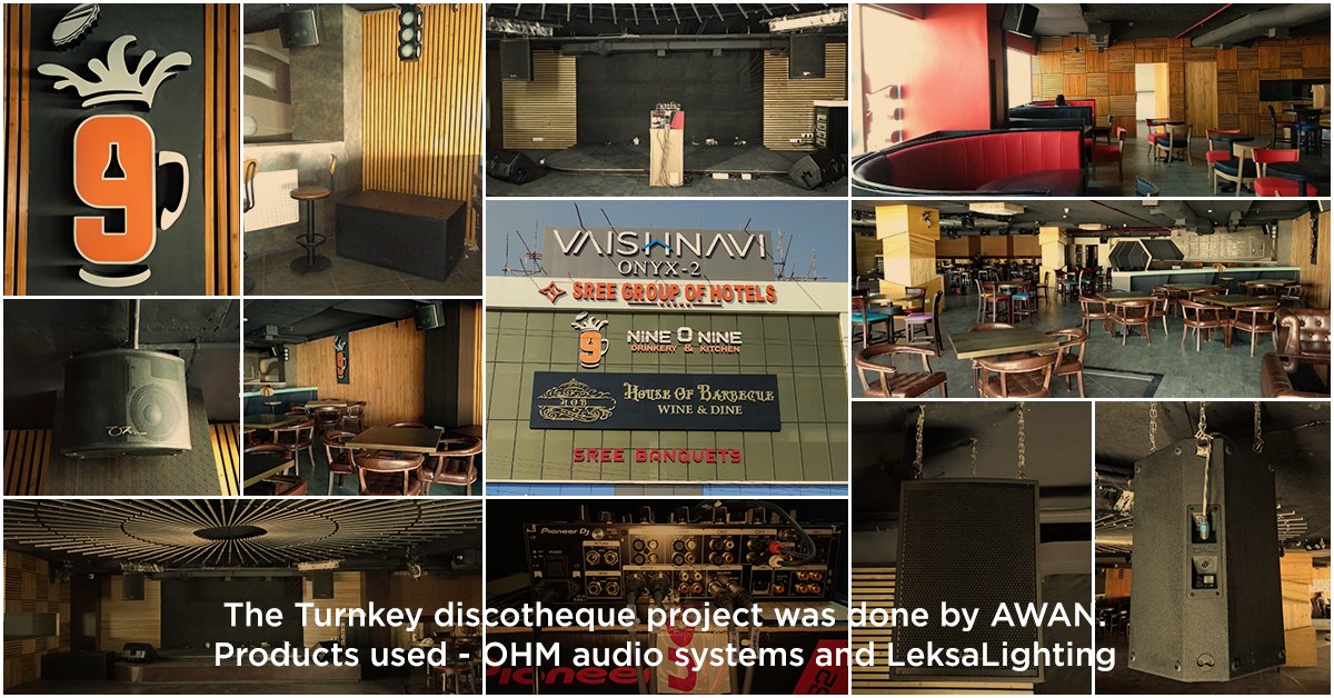 AwaanIndia's tweet photo. We’re happy to announce the completion of our turnkey discotheque project ‘Nine O Nine’ in Hyderabad.
We have used #OHM brand audio systems and #LeksaLighting for the dance floor.

Glimpses of the work done by us.

#AWANindia #AV #Discotheque #Pub #Loungebars #StageLighting https://t.co/1TREDNaY7P