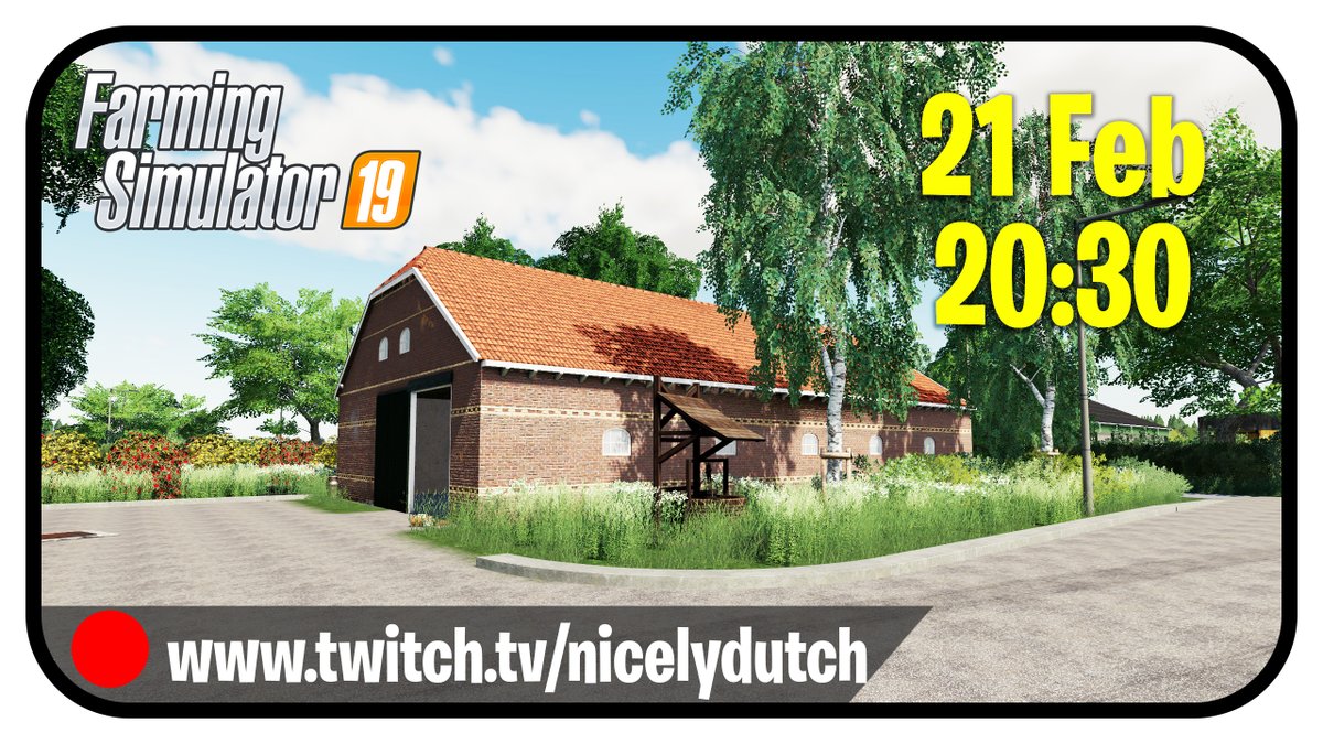 Yes Farming! Vanavond 21 Feb 20:30uur
Verder op de map Groningen! Kijk mee op twitch.tv/nicelydutch We gaan de map verder aankleden, We hebben genoeg te doen.
Ik hoop ook jou vanavond te zien in de chat. We gaan er weer een gezellige boel van maken. Tot dan.