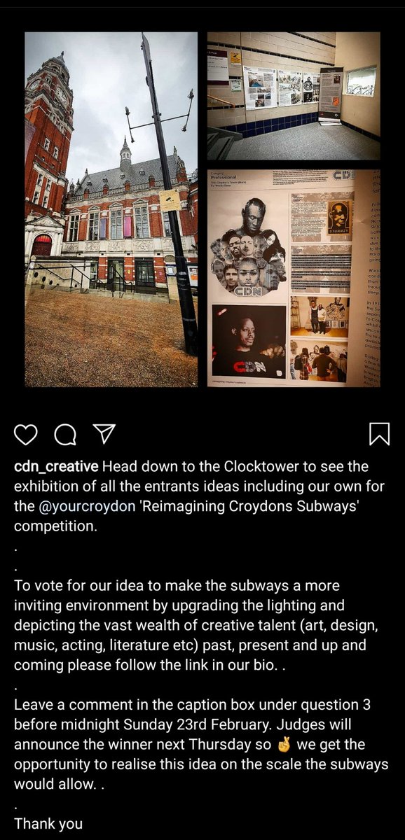 CDN_Creative (@cdn_zine) on Twitter photo 3 days left to cast ur vote for the Reimagining CroydonSubways competition getinvolved.croydon.gov.uk/kms/elab.aspx?… #art #streetart <a href="/Croydonist/">Croydonist</a> <a href="/KreptandKonan/">Krept & Konan</a> <a href="/stormzy/">Stormzy</a> @artclubcroydon <a href="/DJSemtex/">DJSemtex</a> <a href="/TheBRITSchool/">BRIT School</a> <a href="/LoveCronx/">LoveCronx</a> <a href="/omarlyefookMBE/">Omar lyefook MBE</a> @CroydonCollege <a href="/RogerSamuels/">Roger Samuels</a> <a href="/MatthewsYard/">Matthews Yard Workspace | Croydon</a> <a href="/THeathChronicle/">The Chronicle</a> 3 days left to cast ur vote for the Reimagining CroydonSubways competition getinvolved.croydon.gov.uk/kms/elab.aspx?… #art #streetart <a href="/Croydonist/">Croydonist</a> <a href="/KreptandKonan/">Krept & Konan</a> <a href="/stormzy/">Stormzy</a> @artclubcroydon <a href="/DJSemtex/">DJSemtex</a> <a href="/TheBRITSchool/">BRIT School</a> <a href="/LoveCronx/">LoveCronx</a> <a href="/omarlyefookMBE/">Omar lyefook MBE</a> @CroydonCollege <a href="/RogerSamuels/">Roger Samuels</a> <a href="/MatthewsYard/">Matthews Yard Workspace | Croydon</a> <a href="/THeathChronicle/">The Chronicle</a>