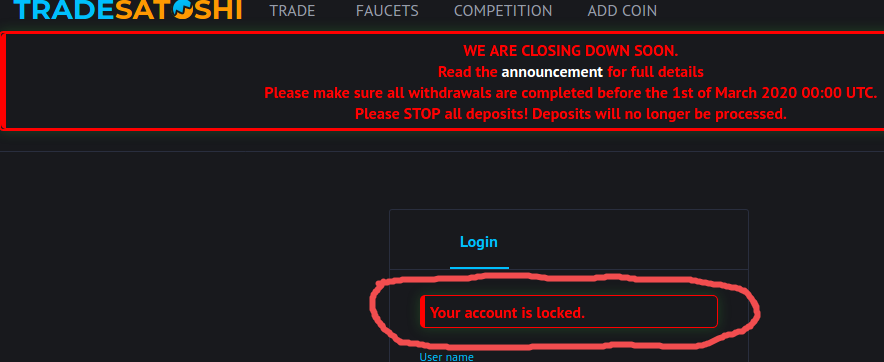 Stock999A's tweet photo. @TradeSatoshi No way to withdraw, no access to my account https://t.co/vYwv5PDv9i