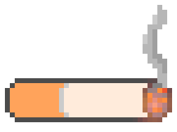 PaintGamer8's tweet photo. Trying a transparent background with this take on #smoke. #Pixel_dailies @LospecOfficial #LospecDailies #Pixelart https://t.co/QOgKswjJ9x