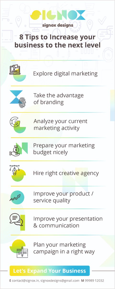 SignoxDesigns's tweet image. Branding and Digital marketing is best option to increase business at next level
#branding #DigitalMarketing