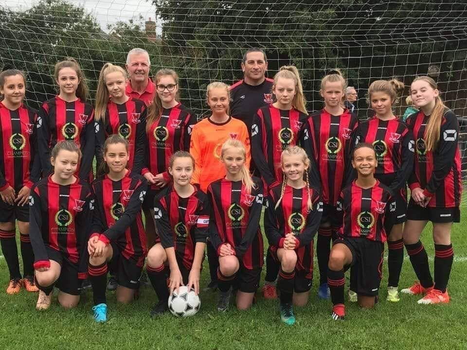 LtdChampion's tweet photo. We are so proud to #sponsor these girls!  Despite the weather they have been doing extra training this week for their upcoming league and cup games.  They have really appreciated their new kit and goals and are playing brilliantly ⚽️⚽️⚽️
#Girlsfootball #Thisgirlcan https://t.co/zGm1IKwZFR
