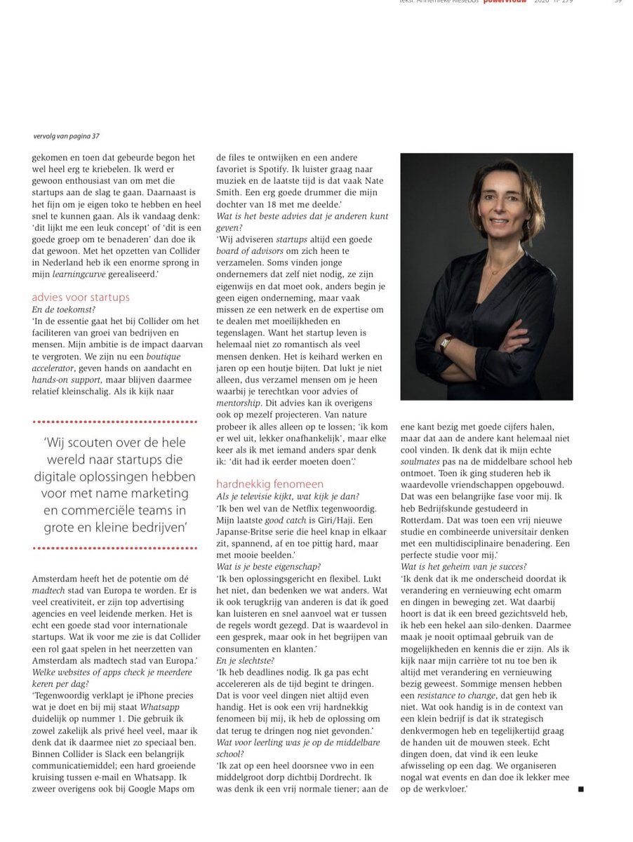 Quintin Schevernels (@quintin24) on Twitter photo Nice interview (in Dutch) with <a href="/ColliderNL/">Collider Accelerator</a> founder Ellen Bark Lindhout on trying to built a global #MadTech hub in Amsterdam (my honour as her advisor to help her turn this into a success) Nice interview (in Dutch) with <a href="/ColliderNL/">Collider Accelerator</a> founder Ellen Bark Lindhout on trying to built a global #MadTech hub in Amsterdam (my honour as her advisor to help her turn this into a success)