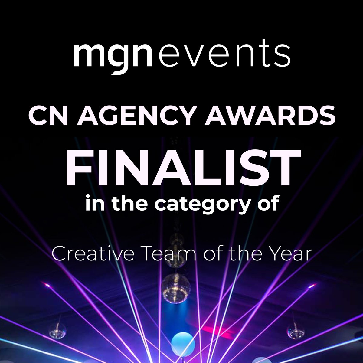 MGNevents's tweet photo. CONGRATULATIONS TEAM MGN 🥂 for being shortlisted in next months @Conference_News Agency Awards for "Creative Team of the Year". All their hard work, sweat, tears, laughter, dedication &amp; light bulb moments have been recognised! 👏🏻👏🏻 #TIMETOSHOWOFF #CNAA20 #EventProfs #PartyByMGN https://t.co/Q3eBGc0qu8