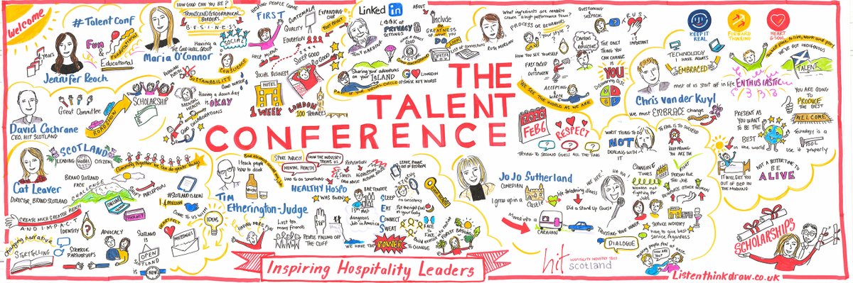 HITScotland's tweet photo. We ❤️ this illustration from the Talent Conference made by Catherine McKay of @listenthinkdraw
This graphic encloses some highlights of the day! #TalentConf https://t.co/7A6ym5lSKi