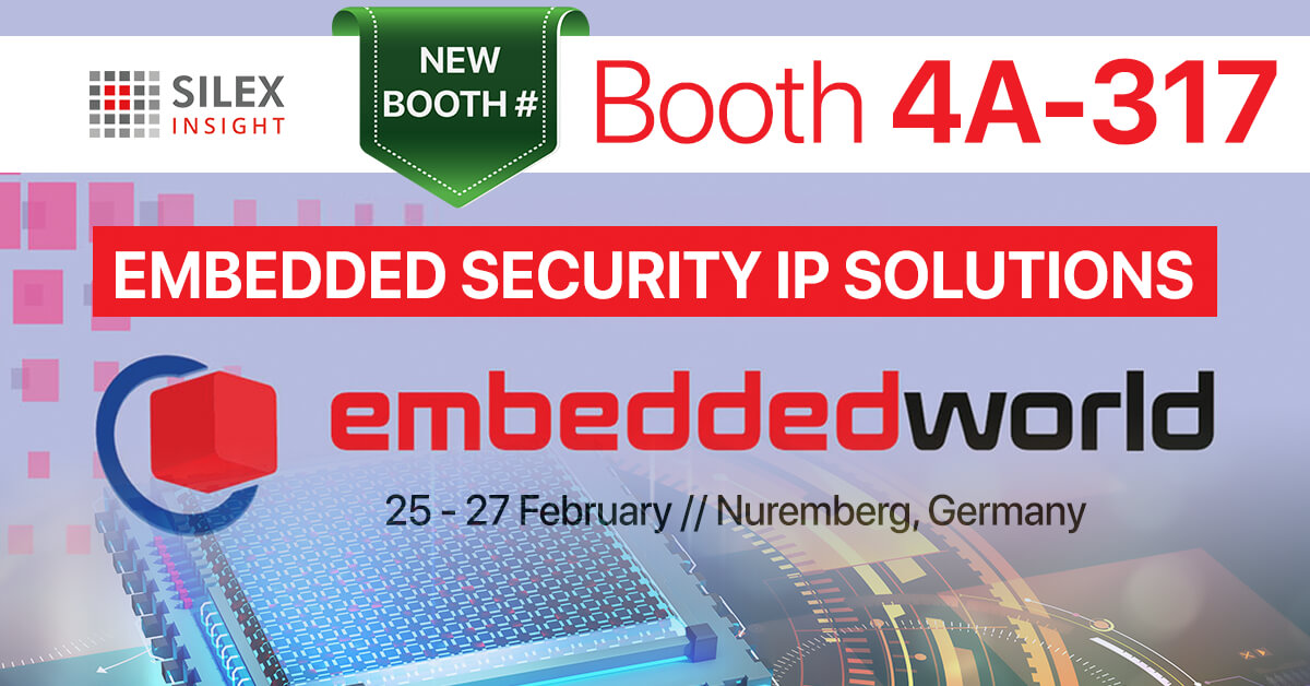 SilexInsight's tweet image. We&apos;ve made it easier than easy to find us at #embeddedworld next week -&amp;gt; Hall 4A - Stand 317. Looking forward to see you there and to present our embedded security IP solutions. silexinsight.com/events/embedde… #securityip #blockchain #hsm #crypto #iot