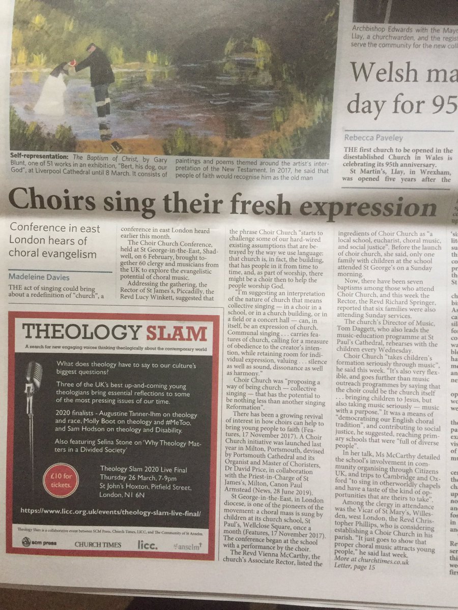 Fr_Paul_ABE's tweet photo. Recent visit to St George’s in the East reported in today’s @ChurchTimes @ChoirPortsmouth @CofEPortsmouth @PortsmouthCath #ChoirChurchConference https://t.co/bXc8GR8JKB