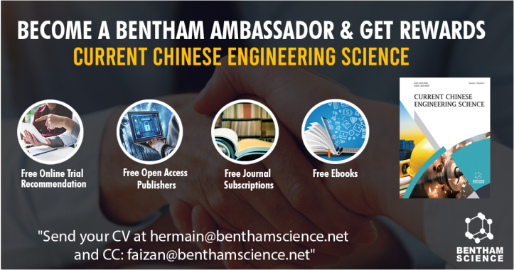 BenthamScienceP's tweet image. Become a Bentham Ambassador | Current Chinese Engineering Science
For Details, Visit: bit.ly/39QuQmV
#BecomeAmbassador #ChineseEngineering #BenthamScience #Newin2020 #ChemicalEngineering
@BenthamScienceP @ChineseChemSoc
