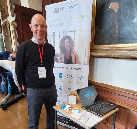 InfospeedLtd's tweet photo. Gary is at the Young Learners English UK AGM ready to answer questions about how Class can manage your school's admin needs - pop over and say hi! #YLEUK #EnglishUK #languageschools https://t.co/YnzkoRqbDs