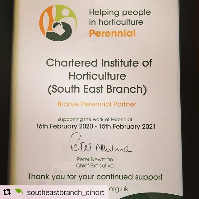 Great to be a member of southeast branch 😀

#Repost @southeastbranch_cihort (@get_repost)
・・・
Supporting the fabulous work of Perennial - there for all horticulturists with advice, guidance and support when things aren’t perfect #charteredinstituteof… plews.gd/2Vb484E