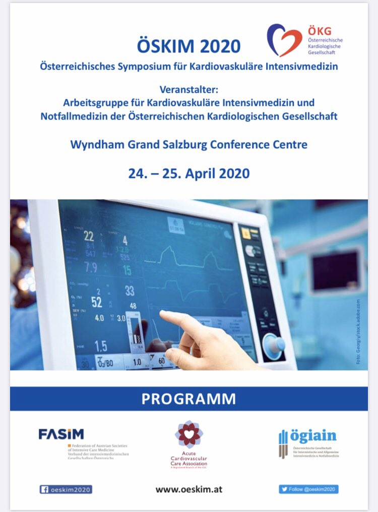 Die Deadline für Abstract Einsendungen wurde auf 24.2.2020 verlegt - die letzte Chance auf Teilnahme am #oeskim2020 - alle anderen Plätze sind bereits vergeben! 

#Cardiology #Cardiotwitter <a href="/KardiologieWien/">Kardiologie MedUni Wien Forschung</a> <a href="/krychtiukmd/">Konstantin Krychtiuk</a>