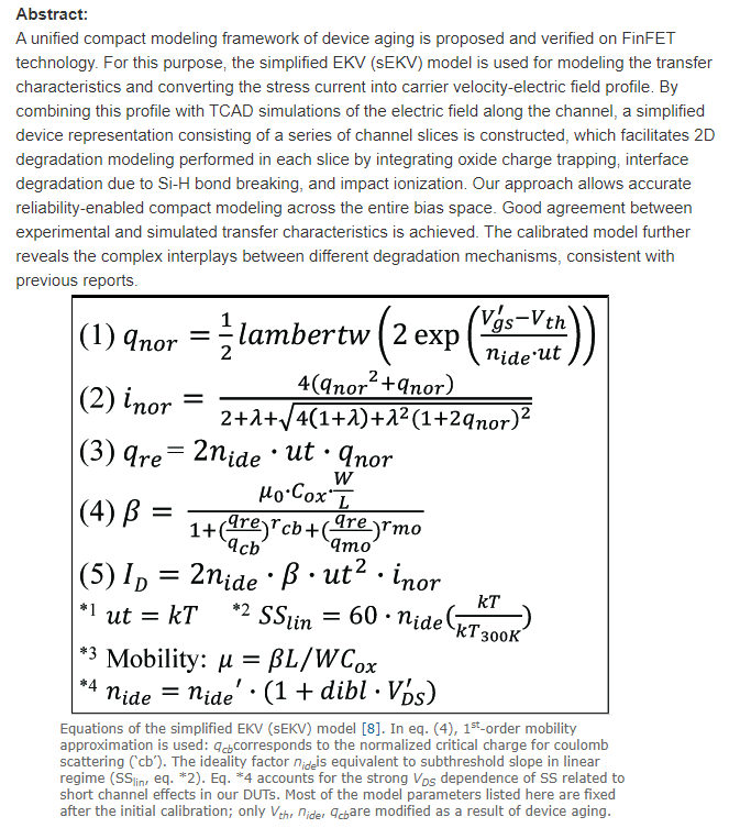 Wladek Grabinski Paper Z Wu Et Al A Physics Aware Compact Modeling Framework For Transistor Aging In The Entire Bias Space 19 Ieee Iedm San Francisco Ca Usa 19 Pp 21 2 1 21 2 4