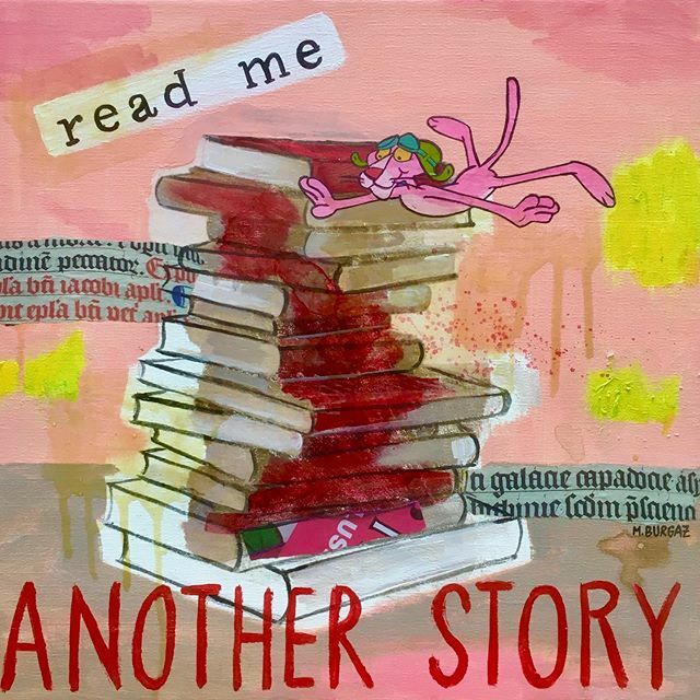 “Read me another story” #happyweekend #artandfun #artcollector #affordableart #mixedmedia #collage #mariaburgaz