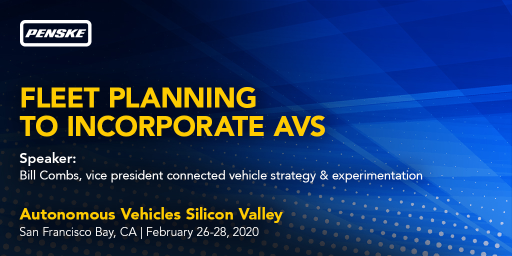 PenskeNews's tweet photo. #Penske will present on #AutonomousFleets next week at #AVS20. Attending? Don't miss these sessions: https://t.co/wsVqfvds0x