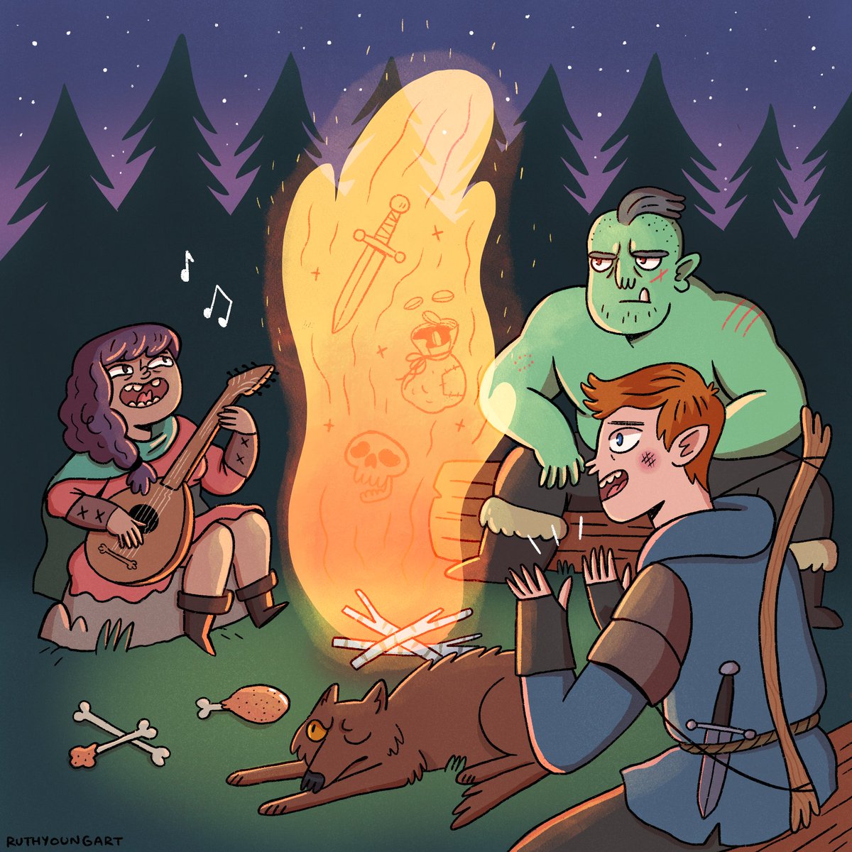 ruthyoungart's tweet photo. A Fiery Ballad 🔥 🎶 Also friendly reminder I’m super available for commissions and projects!!! #pleasehireme https://t.co/pvlsd37WpG
