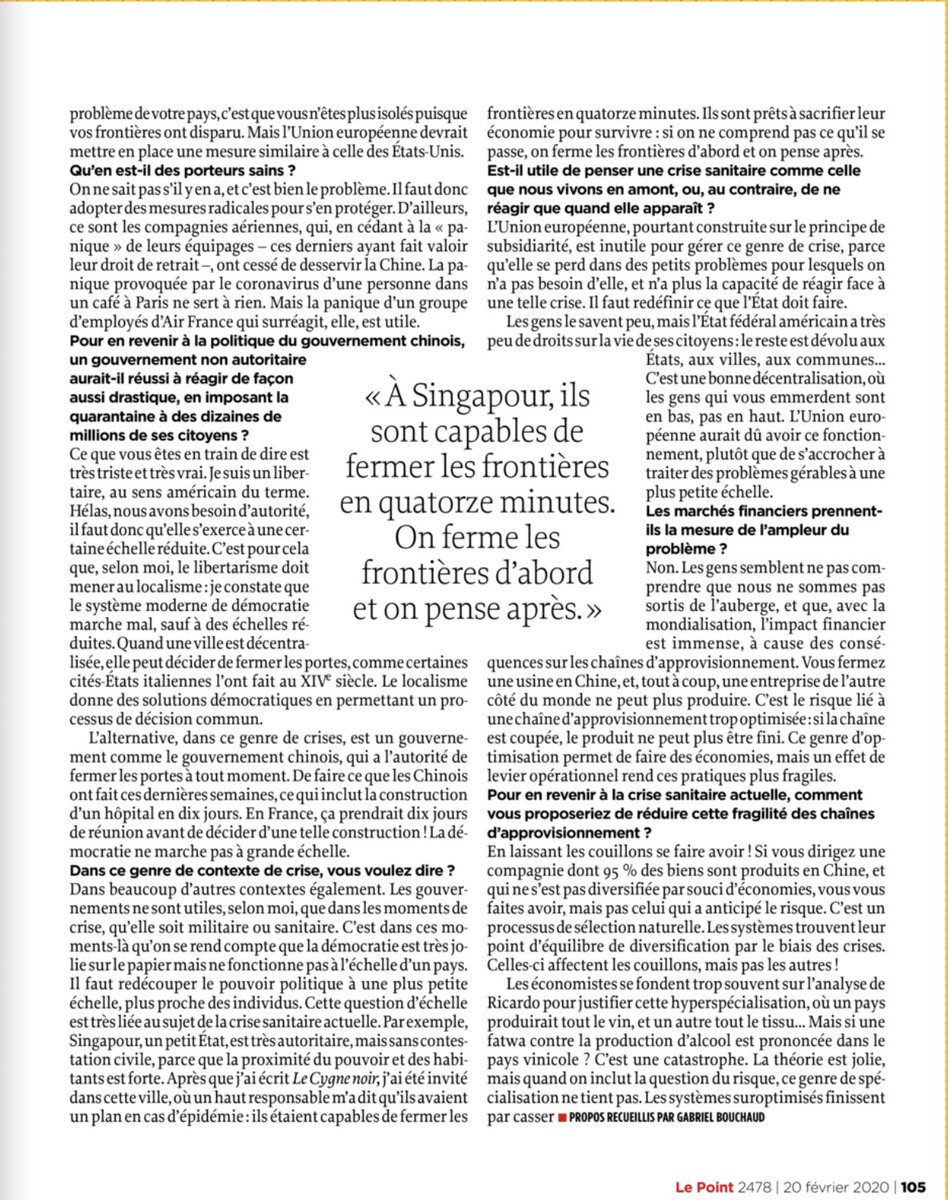 nntaleb's tweet photo. @LePoint Voila. Sans abonnement. https://t.co/PJJlnm1Qjo