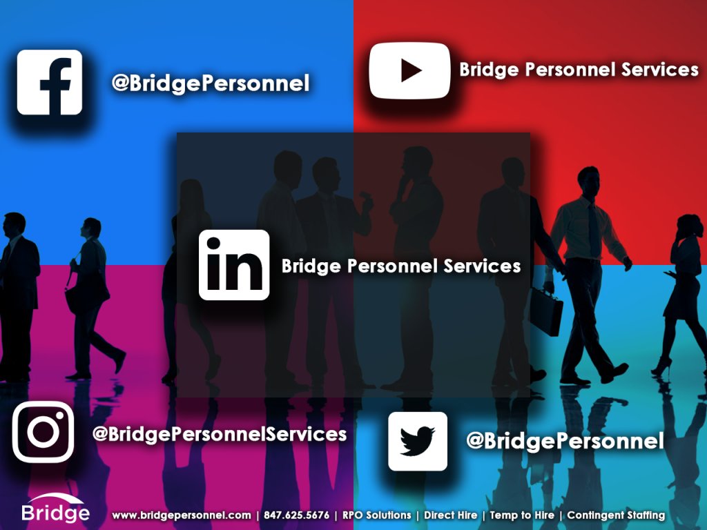 BridgePersonnel's tweet photo. Follow us for the latest #staffing news, new #job postings and #careertips!  
#BridgeInsights #staffingagency #careeradvice #jobs #nowhiring #applynow #hiring #recruiter #recruiterhelp #jobseekers #resumehelp #jobsearch #employment #chicago #fulltime #sanantonio #schaumburg https://t.co/AlBaVVxOXJ