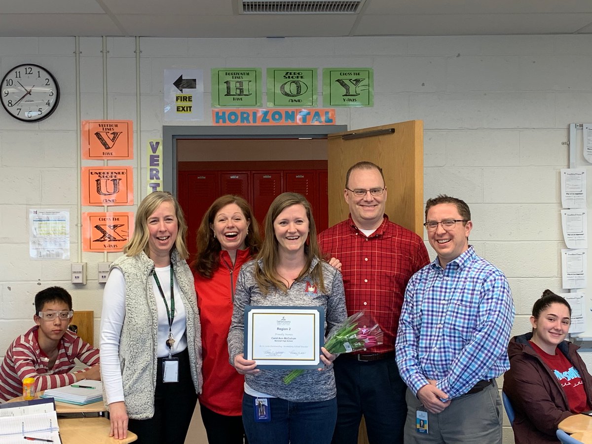 FCPSR2's tweet photo. Congratulations to our Region 2 Outstanding Secondary Teacher for 2020, Carol Ann McCollum, math teacher at Marshall HS.  @MStatesmen @GCMMath https://t.co/BxKNhk7nBu