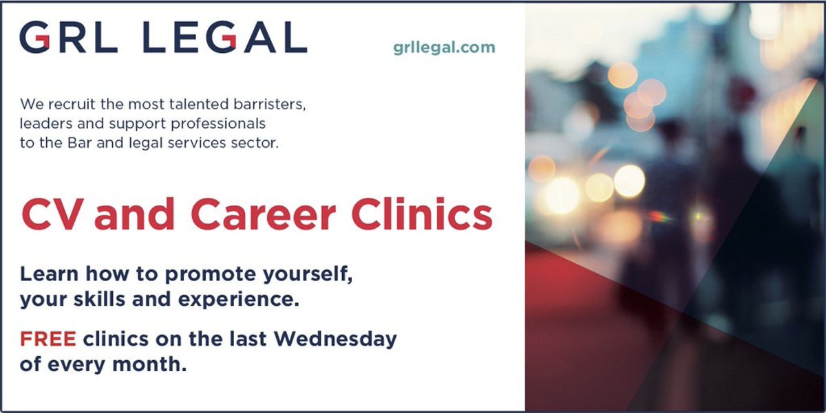 GRLLegal's tweet photo. Need help with your CV or Career advice? Book yourself in to see one of our expert consultants on the last Wednesday of every month. Please contact erees@grllegal.com to reserve your place. #cvandcareerclinic #grlrecruits https://t.co/edhDUde8u1