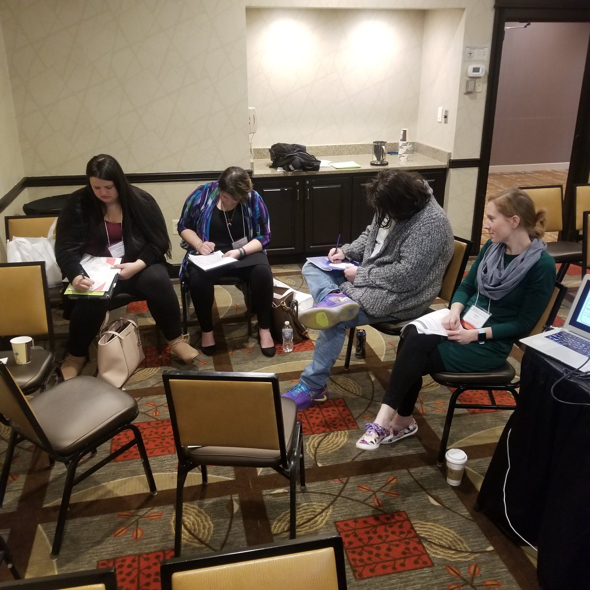 MrsKarenLong's tweet photo. OWP presented at OCTELA today! Everyday Advocacy with 3 great undergrads from Hiram College and Kent State. @owpmu https://t.co/HXMOmwUVWW