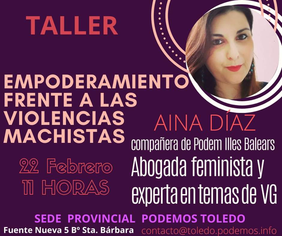 podemosmentrida's tweet photo. Caminamos al 8M.

👉 Mañana no os podéis perder la charla de @AinaDiazV 
👉 El domingo empezamos a preparar la manifestación

La #revolución será #feminista

#findesemana 
#8M #8M2020 
#Podemos #Toledo #Méntrida https://t.co/Czhp8pVtGq