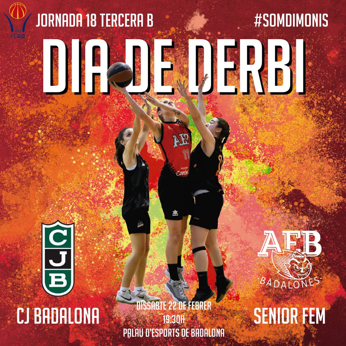 AEBDimonis's tweet photo. DIA DE DERBI| Tots a animar les #dimonies #senior🚨JUGUEM A FORA🏆🏀 #3a Catalana
📅 22/02/2020
⏰ 19:30
🏠 Palau D’Esports de Badalona
🆚 @penya1930_oficial 
📸 @montero.raw 
#somdimonis🏀 #esperitdimoni👹 #totsanimar https://t.co/EvoxuUodal