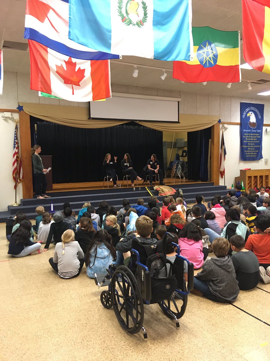 BethlynThornton's tweet photo. Our fearless @ohepta President Emily Robson is hosting a Career Day for our 3rd graders. It’s AWESOME! 

What a great way for @OakHillElem to wrap up college week and give students purpose!

Thank you Cassie, Melissa, and Lynn for sharing your career paths with us 😊 https://t.co/Pp6MRx4VlL