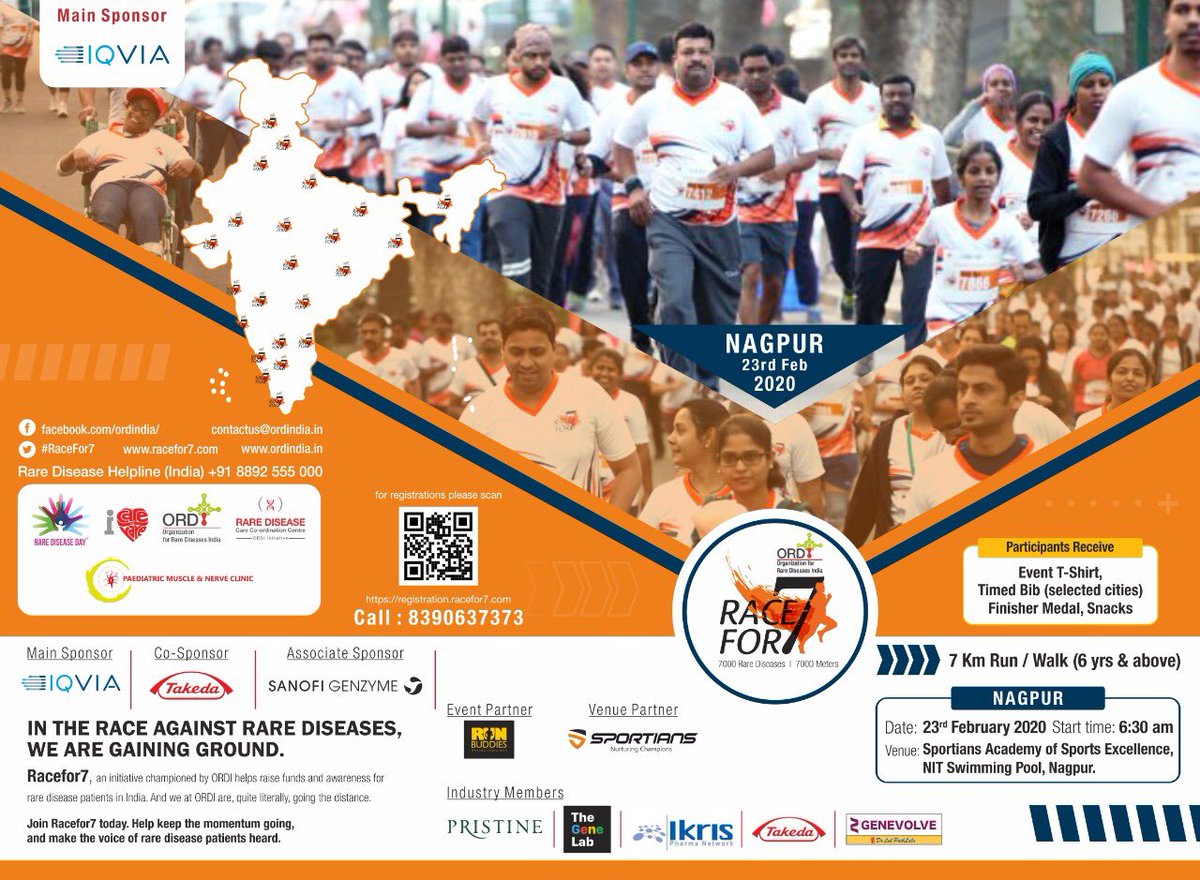 Please join us to spread awareness about Rare Diseases Race for 7.
@ORDIndia 
#ORDI #Racefor7 #RareDisease #RareDiseaseDay .