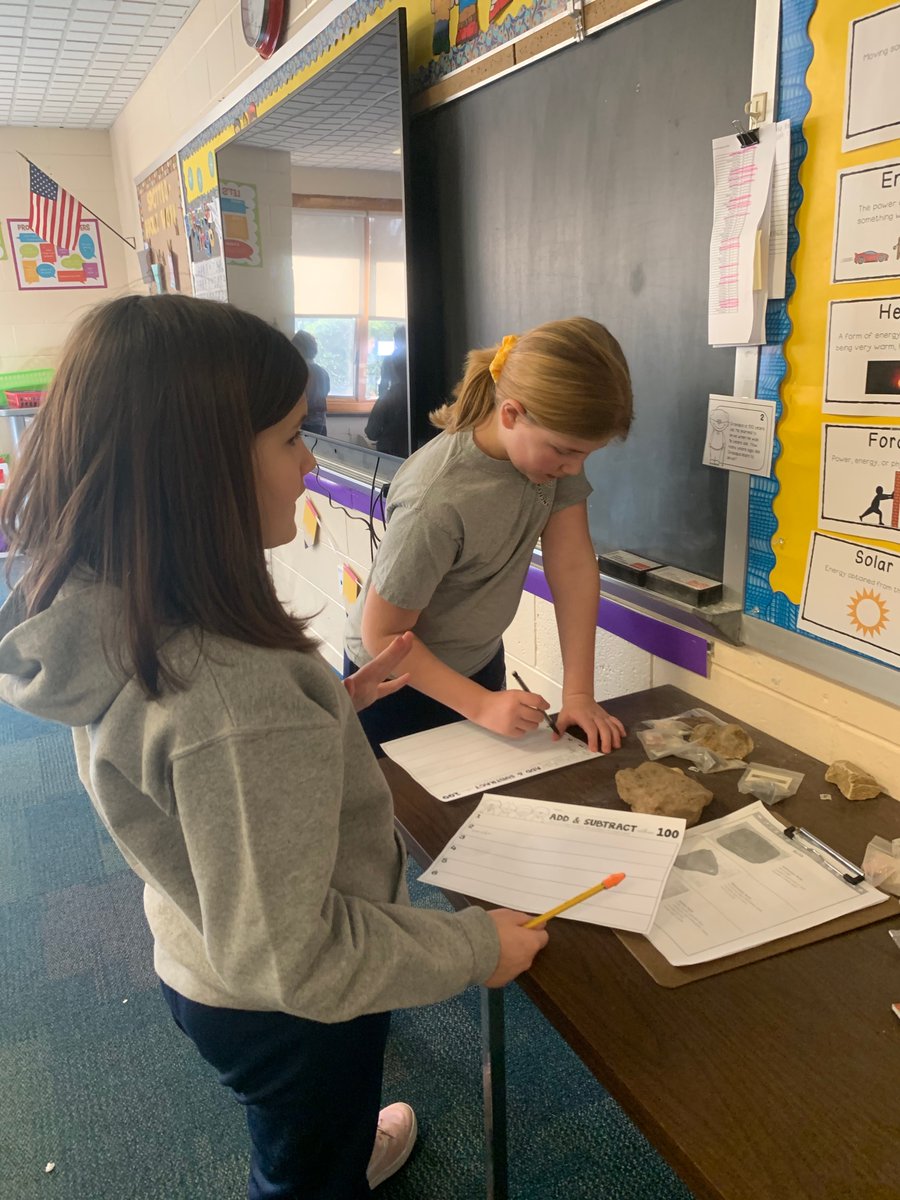 ancillaemath's tweet photo. @AncillaeAssumpt
Fourth graders celebrated the 100th day of school by  traveling around the classroom and solving word problems that contained the number 100! https://t.co/lFQf3TCrwx