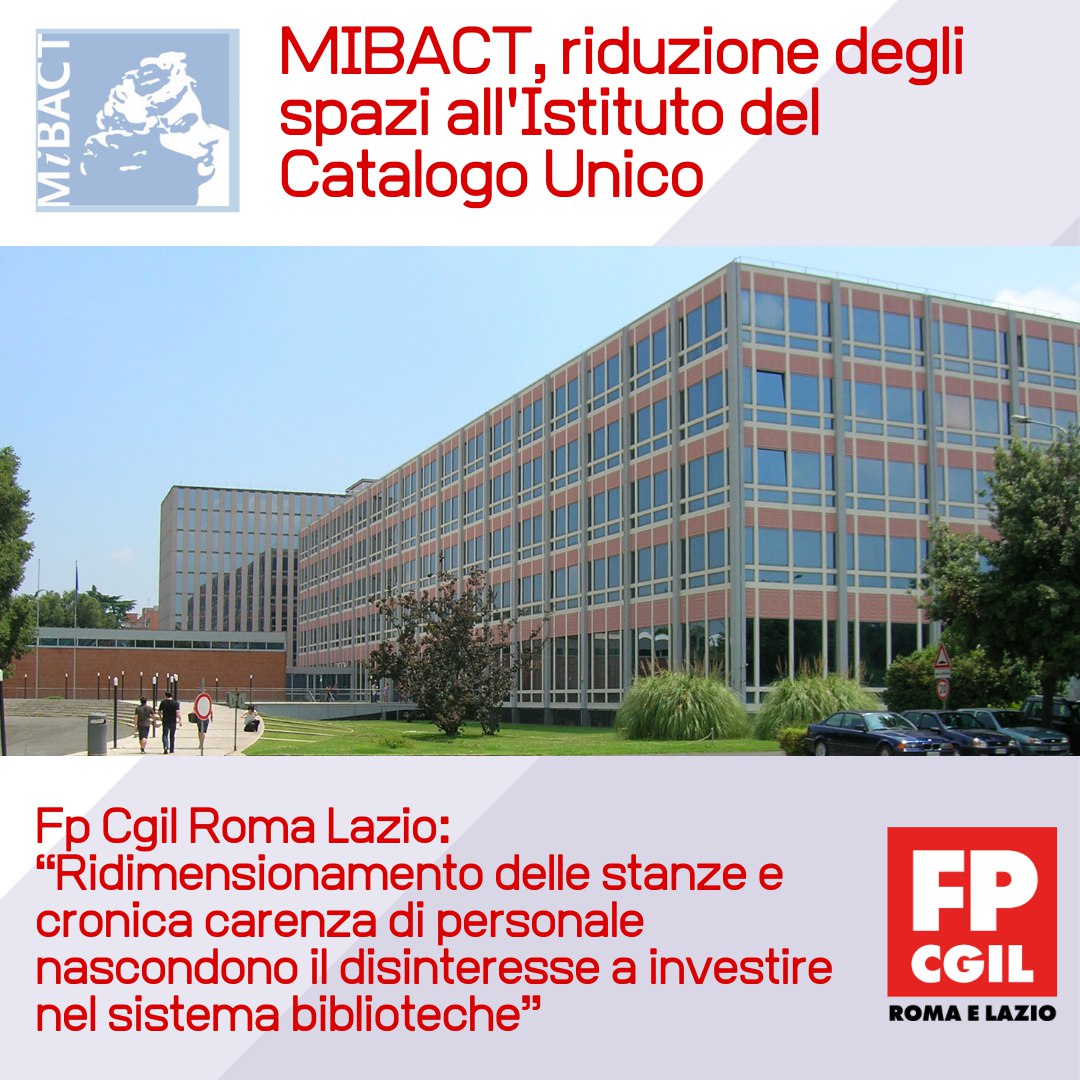 fpcgilromalazio's tweet photo. #Mibact, spazi ridotti al Catalogo unico biblioteche, Fp #Cgil: “L’ultimo atto di uno smantellamento del sistema iniziato con la Riforma Franceschini del 2014. Personale ridotto nei decenni da 98 a 19 unità". 

Leggi: https://t.co/HU12X31EP7

#CiSiamo
#AssunzioniSubito https://t.co/OpfS1psOEg
