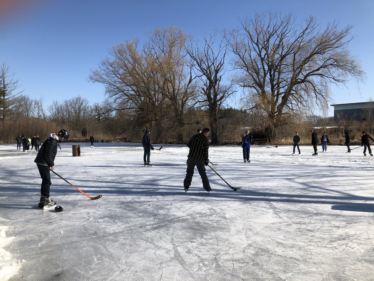 An adventure ed first. Hockey and ice skating. Hopefully next week we get to do a curling tournament.