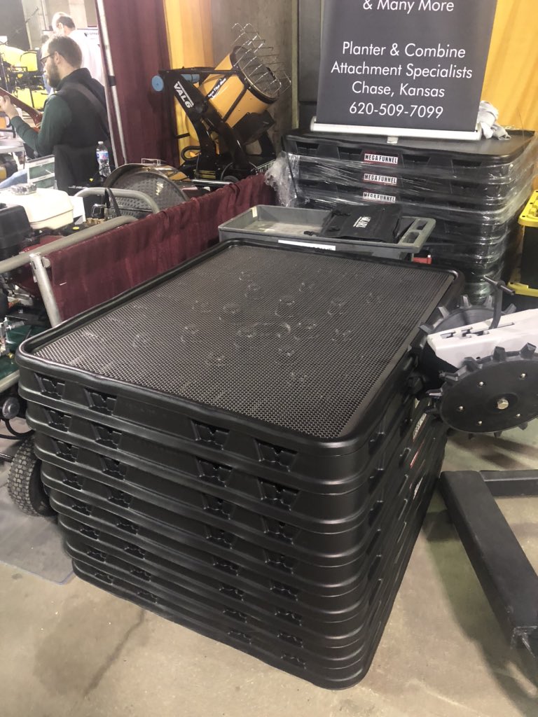 SiekerSales's tweet image. Tote Top Mega Funnels in stock at the New Ag Supply Booth at Western Farm Show in KC.  Yes that is a dude in the background on a guitar shredding it. @WesternFarmShow #17left