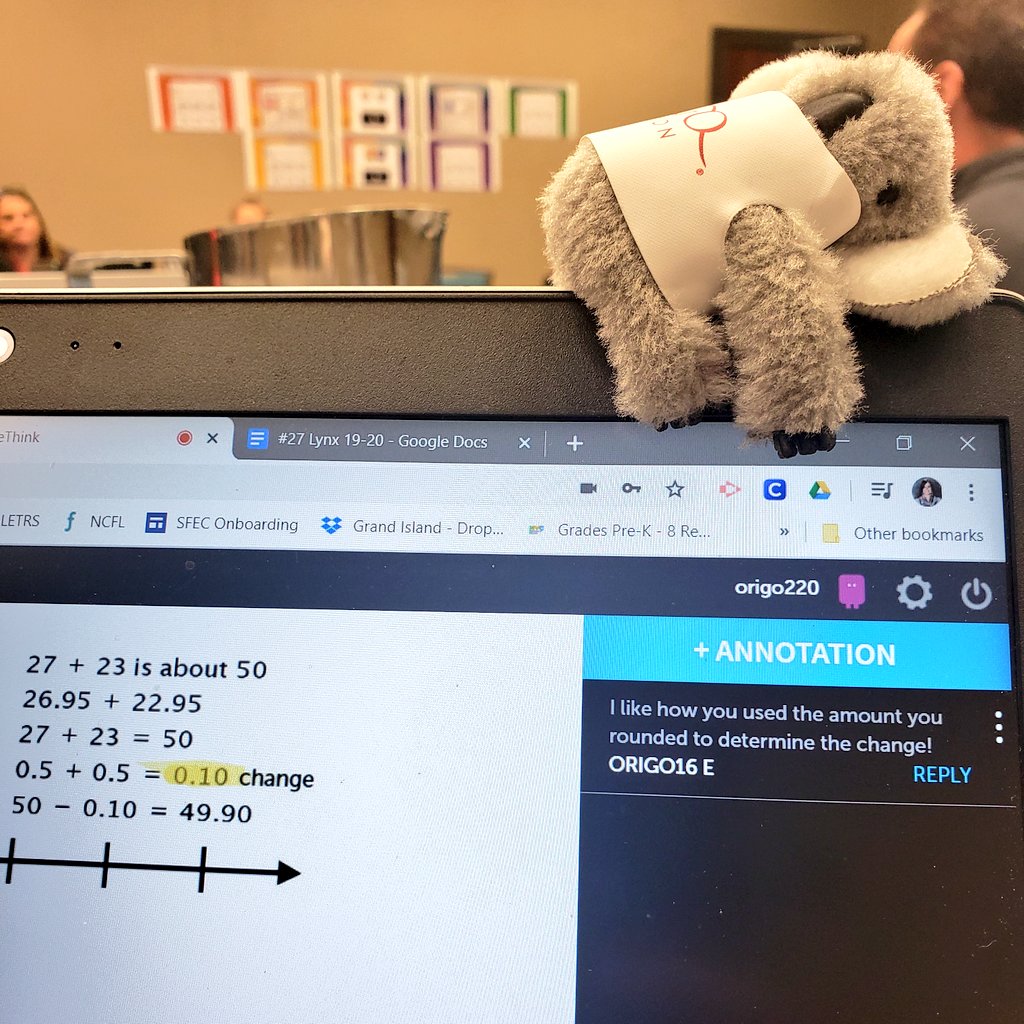 whitnflower's tweet photo. Giving feedback to @tmukina87 on his @CueThink #makemathsocial #TheOrigoKoala https://t.co/njLuZ3ygzq