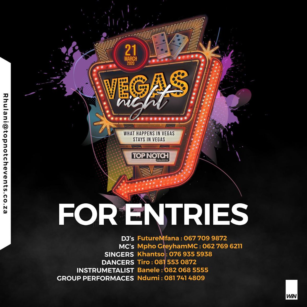 GreyhamMcsa's tweet photo. AUDITIONS 🚨🚨
23 February @JackBudha_Mams 
#TopnotchEnt
#VegasNight https://t.co/hjmvYobaoG