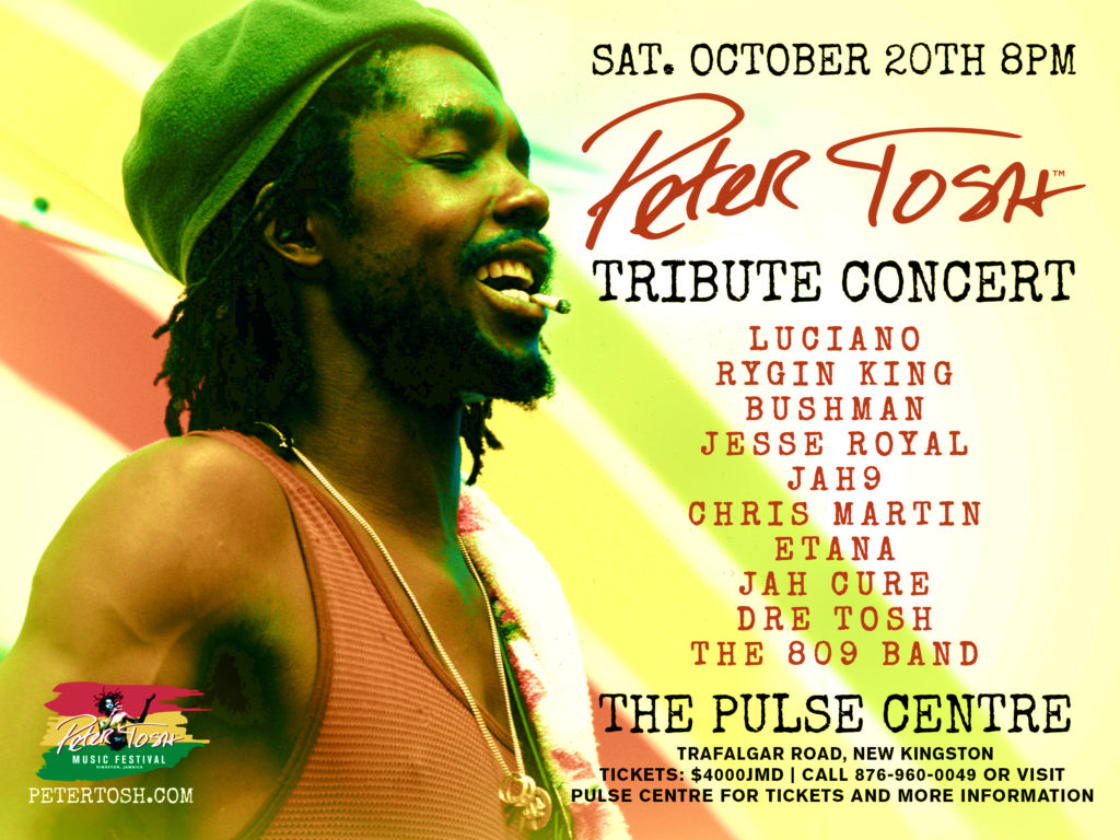 🎵 FESTIVAL UPDATE - Peter Tosh Tribute Concert - October 20th, 2020 in New Kingston, JA - 🎵  Headliners include #Luciano, #RyginKing , #Bushman , #JesseRoyal , #JAH9 , #ChrisMartin , #Etana , #Jahcure , #DreTosh & #The809Band  
.
.
.
.
#reggae #reggaelive #petertosh #marley75