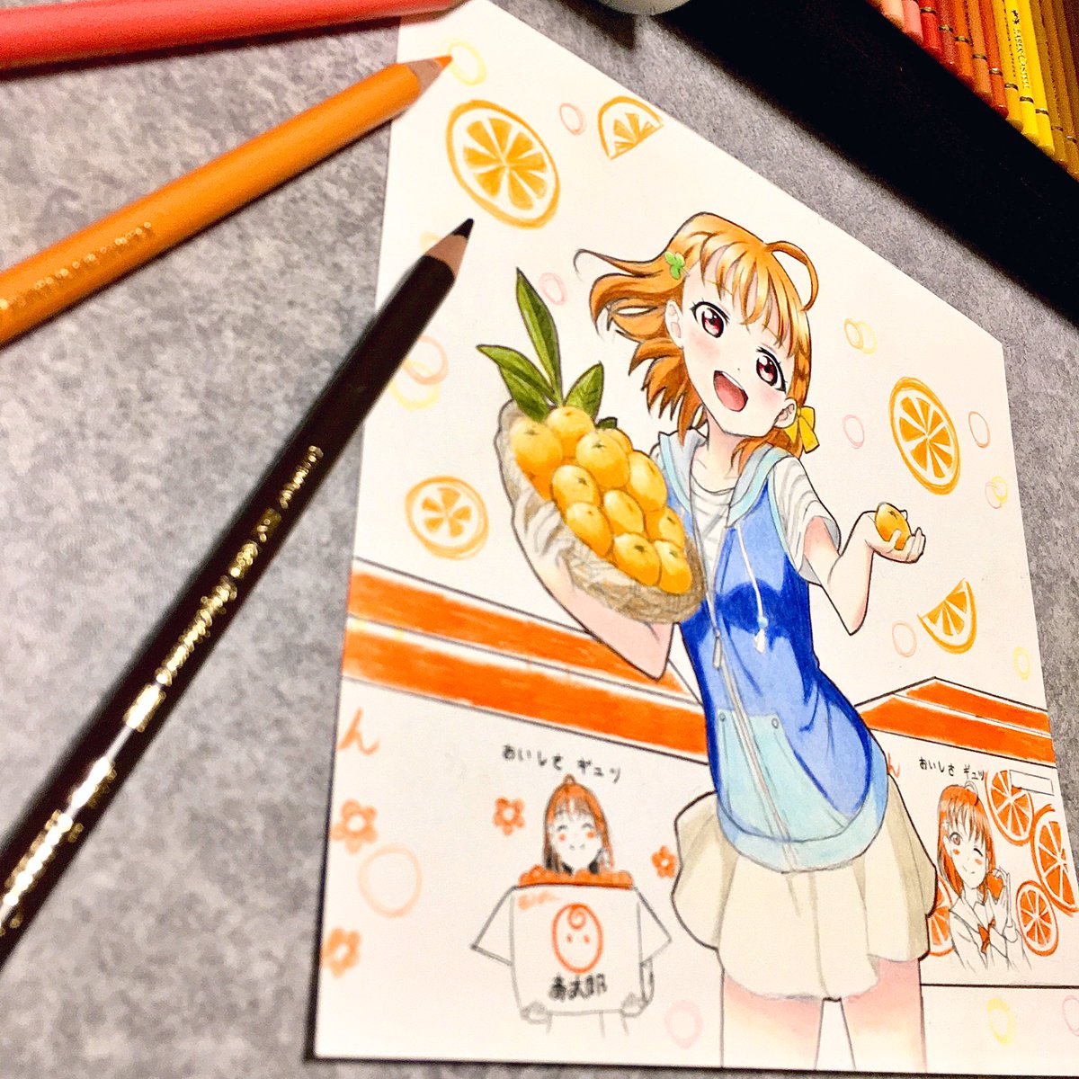 大好きだからね。

色鉛筆で高海千歌ちゃん

#高海千歌
#西浦みかん 
#lovelive 
#イラスト好きな人と繋がりたい 
#絵描きさんと繫がりたい 