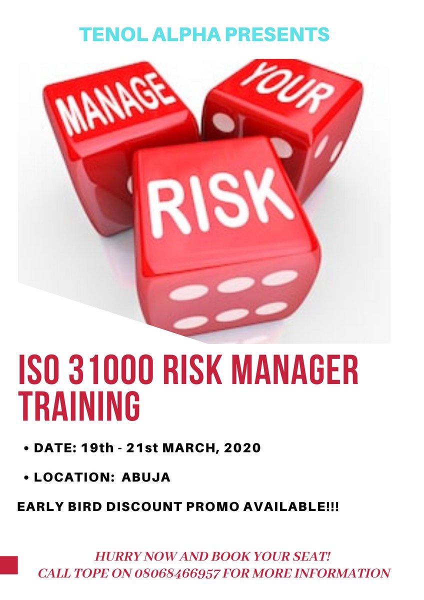 Tenol_Alpha's tweet photo. upcoming training programs in March you cannot afford to miss! 
#iso31000
#iso37001
#TGIF 
#tenolalpha https://t.co/dHhqnMHtwM
