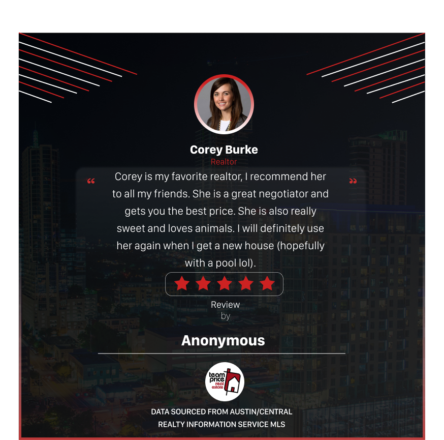 iwantcorey's tweet photo. Yes, excited for the next time we work together, can't wait to get you that pool! Thank you for the review! Grateful to have such amazing clients to work with, you guys make my job that much better. #teamprice #atxrealtor https://t.co/HsR8w7SPbs