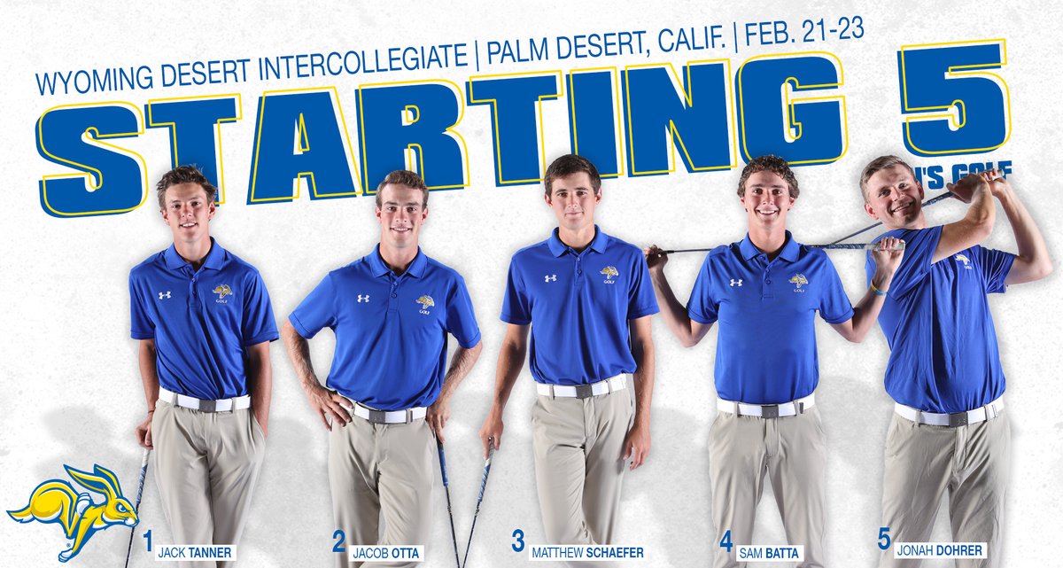GoJacksMGolf's tweet photo. Follow along as the men kick off their spring season at the Wyoming Desert Intercollegiate.

📰 https://t.co/hE9jW4oKsO
📊https://t.co/D4V1PeFkSF https://t.co/BVs1GHnZKO